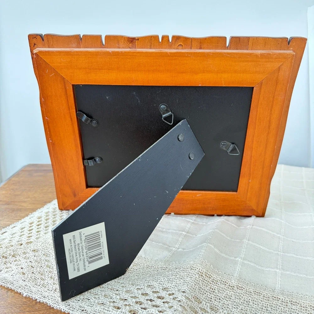 Rustic Live Edge Wood Picture Frame 5x7 Tabletop Wall Mount Cabin Decor Brown